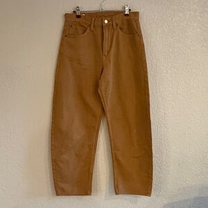 Brown High-Rise Barrel Pants